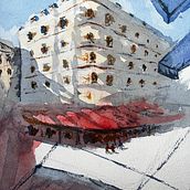 My project for course: Architectural Sketching with Watercolor and Ink. Un progetto di Bozzetti, Disegno, Pittura ad acquerello, Illustrazione architettonica, Sketchbook e Illustrazione con inchiostro di buuycao - 23.08.2023