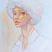 Meu projeto do curso: Desenho de retratos vibrantes com lápis de cor Eliane Mattza Torres. Drawing, Portrait Drawing, Sketchbook, and Colored Pencil Drawing project by ELIANE MATTZA TORRES - 08.19.2023