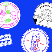 Stickers Design. Projekt z dziedziny Trad, c, jna ilustracja, Design, Br, ing i ident i fikacja wizualna użytkownika Melina Rodofile - 25.08.2023