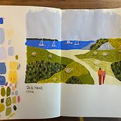 Mon projet du cours : Illustration de carnets de voyage à la gouache. Painting, Drawing, Sketchbook, and Gouache Painting project by mristord - 08.25.2023