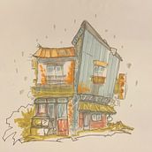 My project for course: Expressive Architectural Sketching with Colored Markers. Sketching, Drawing, Architectural Illustration, Sketchbook & Ink Illustration project by enegelda - 08.25.2023