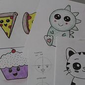 Desenhos lúdicos kawaii para crianças . Pencil Drawing project by Monique Viana - 08.26.2023