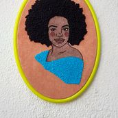 Meu projeto do curso: Criação de retratos bordados com aquarela " Viola queen Davis". Arts, Crafts, Creativit, Embroider, DIY, and Textile Design project by Rayssa Gomes - 09.30.2022