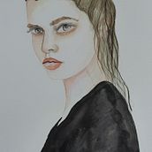 Ragazza seria. Traditional illustration, Watercolor Painting, and Portrait Drawing project by Enrica Boni - 08.27.2023