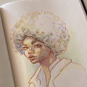 Mi proyecto del curso: Dibujo de retratos llamativos con lápices de colores. Een project van  Tekening,  Portrettekening, Sketchbook y Tekenen met kleurpotloden van Laura Ferrández Sanz - 28.08.2023