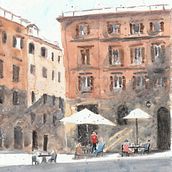 My project for course: Modern Techniques for Watercolor Cityscapes. Painting, and Watercolor Painting project by barrylsky - 08.28.2023