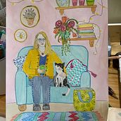 My project for course: Playful Illustration with Watercolor & Colored Pencils. Traditional illustration, Painting, Watercolor Painting, Portrait Drawing, and Colored Pencil Drawing project by esmereldasunset - 08.25.2023