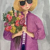 My project for course: Playful Illustration with Watercolor & Colored Pencils. Traditional illustration, Painting, Watercolor Painting, Portrait Drawing, and Colored Pencil Drawing project by Annette Emms - 08.29.2023