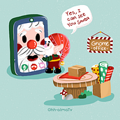 Ilustraciones Navideñas en Pandemia. Traditional illustration, and Character Design project by Alma Tv - 08.29.2023