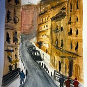 Mi proyecto del curso: Paisajes urbanos en acuarela. Artes plásticas, Pintura em aquarela e Ilustração arquitetônica projeto de sergio_jesus_villar_santirso - 29.08.2023