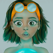 Meu projeto do curso: Retrato digital no Photoshop com um toque de fantasia. Traditional illustration, Drawing, Digital Illustration, Portrait Drawing, Digital Drawing, and Digital Painting project by Stéfany Peron - 08.30.2023