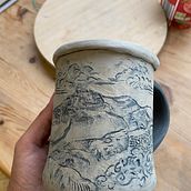 My project for course: Decoration Techniques for Ceramics: Sgraffito and Underglaze . Keramik proyek oleh Char Evans - 08.30.2023
