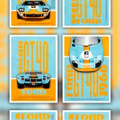 Ford GT40 vintage posters concept. Design, Advertising, and Graphic Design project by Hermes Serna Barberá - 08.31.2023