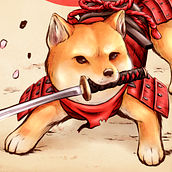 Shiba Inu Guerrero Samurai . % Martha Rodríguez tarafından hazırlanan Geleneksel illüstras, on, Konsept Sanatı, Karakter Tasarımı, Dijital İllüstras, Ve on projesi - 08.04.2023