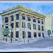 My project for course: Architectural Sketching with Watercolor and Ink. Un proyecto de Bocetado, Dibujo, Pintura a la acuarela, Ilustración arquitectónica, Sketchbook e Ilustración con tinta de Abra Bergen - 31.08.2023