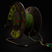 Creación de props realistas para videojuegos - Carrete Cable. Un proyecto de 3D, Modelado 3D, Videojuegos y Diseño de videojuegos de Jhon Guataquira - 01.10.2023