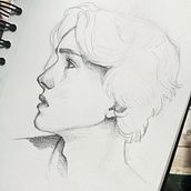 My project for course: Portrait Sketchbooking: Explore the Human Face. Sketching, Drawing, Portrait Drawing, Artistic Drawing, and Sketchbook project by Oliwia Dudzik - 08.01.2023