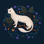 Ermine with a heart locket : Natural Illustration with Digital Painting. Traditional illustration, Drawing, Digital Illustration, Realistic Drawing, Digital Painting, and Naturalistic Illustration project by filippa_carlsson1 - 09.01.2023