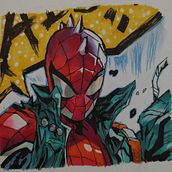 Spider-Punk from across the spider-verse. 🐋✌️. Traditional illustration, Drawing, Sketching, and Sketchbook project by Bella - 09.01.2023