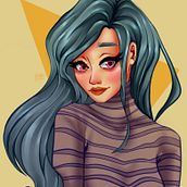 Meu projeto do curso: Retrato de personagens femininas com Procreate. Un proyecto de Ilustración tradicional, Ilustración digital y Dibujo digital de Rita Dourado - 01.09.2023