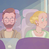 My friend and I on the bus. Traditional illustration project by Jake Kaplan - 02.03.2022