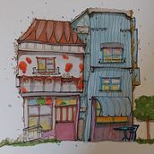 My project for course: Expressive Architectural Sketching with Colored Markers. Sketching, Drawing, Architectural Illustration, Sketchbook & Ink Illustration project by Debra Dallmann Bailey - 09.02.2023