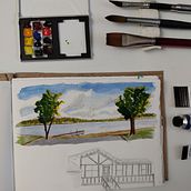 My project for course: Watercolor Travel Journal. Traditional illustration, Architectural Illustration, and Sketchbook project by Jack Jones - 09.02.2023