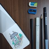 My project for course: Expressive Architectural Sketching with Colored Markers. Sketching, Architectural Illustration, Drawing, Sketchbook & Ink Illustration project by S B - 08.28.2023