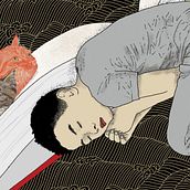 Cover and inside illustrations for "Abandonar um gato", by Haruki Murakami. Un proyecto de Ilustración tradicional de Adriana Komura - 04.09.2023