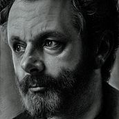 Michael Sheen fan art. Traditional illustration, Drawing, Realistic Drawing, and Portrait Drawing project by Kincso - 09.05.2023