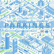 Parkings - EMT Madrid | Infografía. Een project van Traditionele illustratie,  Infographics, Vectorillustratie y Digitale illustratie van Pablo Caprino - 23.08.2023