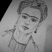 Frida Kahlo. Een project van  Tekening van Paolla Salles - 03.09.2023