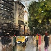 My project for course: Urban Landscapes in Watercolor Ein Projekt aus dem Bereich Bildende Künste, Aquarellmalerei und Architektonische Illustration von stina_9 - 05.09.2023