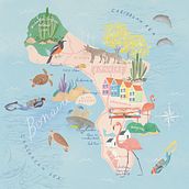 Bonaire dive spots. Un progetto di Illustrazione tradizionale, Infografica, Disegno, Illustrazione digitale e Pittura digitale di Sabrin Deirani - 05.09.2023