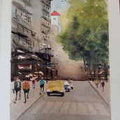 Mi proyecto del curso: Paisajes urbanos en acuarela. Fine Arts, Watercolor Painting, and Architectural Illustration project by María José - 09.06.2023