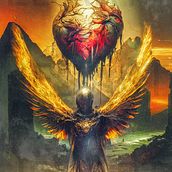 Blood heart goddess. Design, Motion Graphics, IT, Fine Arts, Graphic Design, Collage, Digital Illustration, Concept Art, Instagram, and Digital Design project by Jorge Antunez Naranjo - 01.05.2022