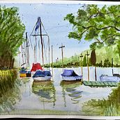 My project for course: Watercolor Techniques for Painting Seascapes. Projekt z dziedziny  Malarstwo, Malowanie akwarelą, Ilustracja naturalist i czna użytkownika pnnuckols - 06.09.2023