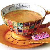 Tea Cup Cardboard Sculpture. 3D, Art Direction, and Sculpture project by AnDee Lumsden - 09.07.2023