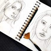 Mein Abschlussprojekt für den Kurs: Skizzenbuch für Porträts: Erkunde das menschliche Gesicht. Drawing, Portrait Drawing, Artistic Drawing, and Sketchbook project by bruena27 - 09.07.2023