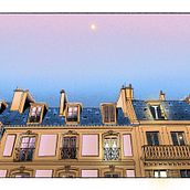 Paris when the sky is pink. Ein Projekt aus dem Bereich Traditionelle Illustration, Skizzenentwurf, Digitale Illustration, Digitale Malerei und Sketchbook von Pochthakorn Wangtherdkiat - 06.09.2023