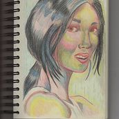 Aprendiendo a dibujar retratos con colores.. Drawing, Portrait Drawing, Sketchbook, and Colored Pencil Drawing project by gamera_toto - 09.09.2023