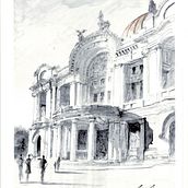 Mi proyecto del curso: Paisajes urbanos en acuarela. Fine Arts, Watercolor Painting, and Architectural Illustration project by Fernando Hernández - 09.10.2023