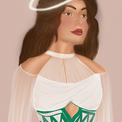 Mi proyecto del curso: Retrato de personajes femeninos con Procreate. Traditional illustration, Digital Illustration, and Digital Drawing project by Paula López - 09.10.2023