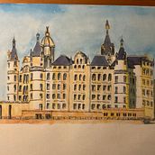 Schloss Schwerin. Traditional illustration project by RL Tunestudio - 09.01.2023