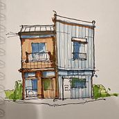 My project for course: Expressive Architectural Sketching with Colored Markers. Sketching, Drawing, Architectural Illustration, Sketchbook & Ink Illustration project by like_the_mountains - 09.04.2023