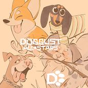 Doggust (all of the dogs). Traditional illustration, Animation, Character Design, Arts, Crafts, Painting, Pencil Drawing, Drawing, Creativit, Sketching, Artistic Drawing, Realistic Drawing, Concept Art, Printing & Ink Illustration project by Manon Moreau - 08.31.2023