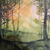 Mi proyecto del curso: Paisajes de ensueño con acuarela: plasma la luz. Painting, and Watercolor Painting project by Diana Linde - 09.12.2023
