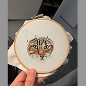 My project for course: Embroidered Pet Portraits: The Thread Painting Technique. Projekt z dziedziny  Haft, Ilustracja naturalist, czna, Wzornictwo tekst i liów użytkownika iragarbers - 14.09.2023