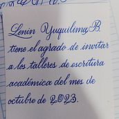 Mi proyecto del curso: Caligrafía inglesa de la A a la Z. Un proyecto de Caligrafía de Lenin Yuquilima Bueno - 14.09.2023