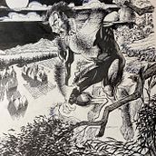 Full Moon's Hunger. Traditional illustration project by Frank Percy - 09.17.2023